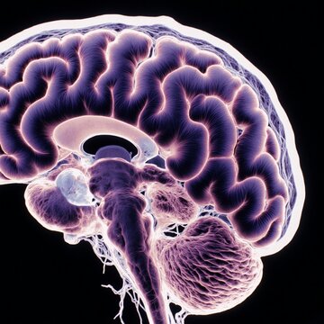 Image of the human brain using MRI technology