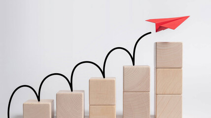 The Simple Path of Progress: Visualizing Career Growth, Business Success, and Goal Achievement with a Paper Airplane Concept