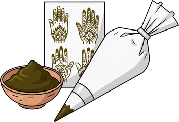 Henna Cone and Motif Card