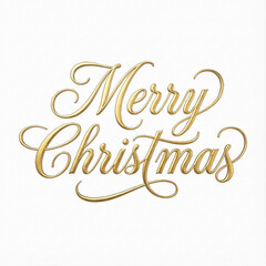 Fototapeta premium Gold Merry Christmas 3D metallic lettering design