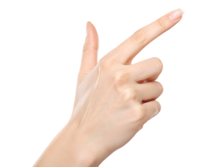 Elegant woman's hand pointing towards a bright future