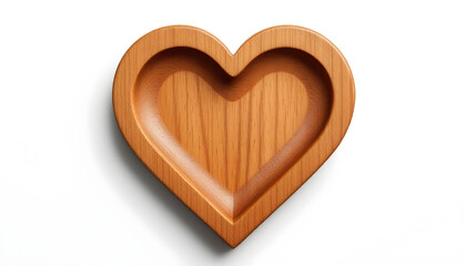 Fototapeta premium Heart-shaped coaster set wood or cork, isolated on white background