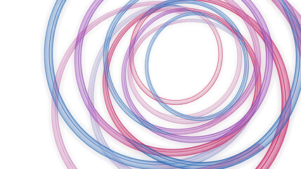 Abstract colorful overlapping circles and lines creating a dynamic pattern, isolated on white background