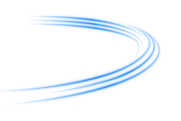 Glow abstract blue speed light trails and futuristic motion blur creating glowing lines and dynamic bright curves gradient on transparent background