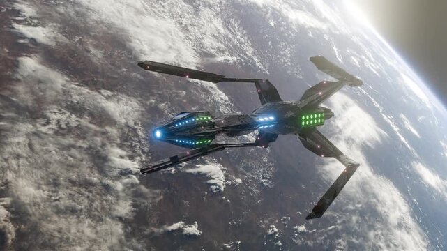 A spaceship from another world enters Earth's orbit.
