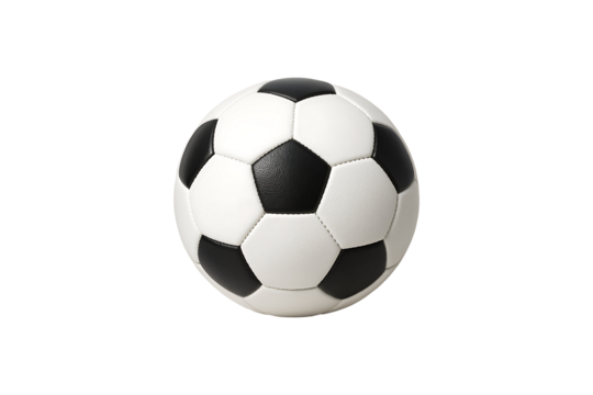 Black and White Soccer Ball Isolated on Transparent Background - Powered by Adobe