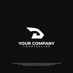 Minimalistic D monogram for a clean and professional brand identity.