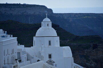 ギリシャのサントリーニ島フィラの街並み