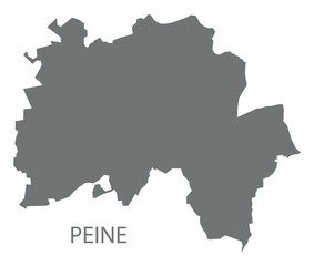 Peine city map with boroughs grey illustration silhouette shape