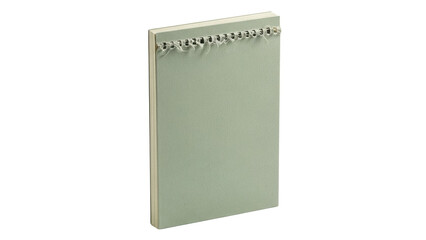 Small gray notepad with spiral binding isolated PNG on transparent background, blank paper for notes and reminders, office supply