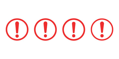 Exclamation mark danger warning sign symbol vector icons set