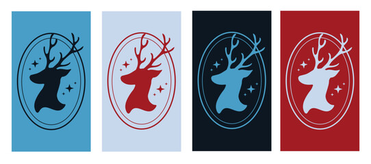 Christmas Reindeer, Festive Holiday Animals, Winter Wonderland, Vector Illustration, Phone Wallpaper, Seamless Pattern, Modern Seasonal Design, Minimalist Trendy Background