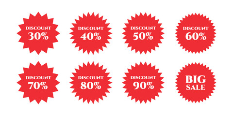 Discount label tag collection sale offer price sticker