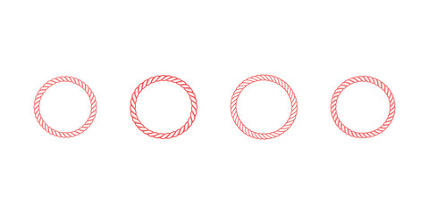 Collection of red rope circular vector shapes for decoration © MstPoliAkther