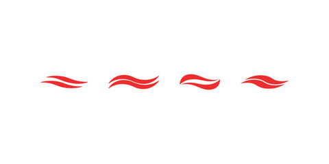 Set of wavy red line icon vector illustration