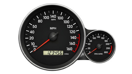 high quality speedometer isolated on white background.[PNG FILE],