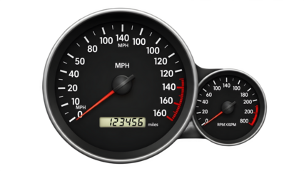 high quality speedometer isolated on white background.[PNG FILE],