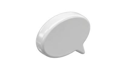3D White Speech Bubble Isolated on White