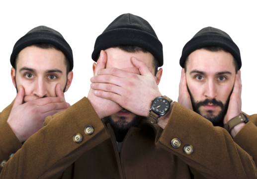 A man covering his eyes with his hands