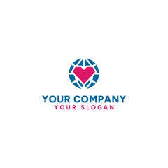 Unique logo illustrating love and connection across the planet.