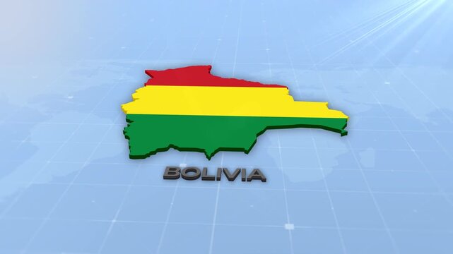 Bolivia Geographic Map and Flag Animated Motion Graphic Background | Bolivia Map Animation