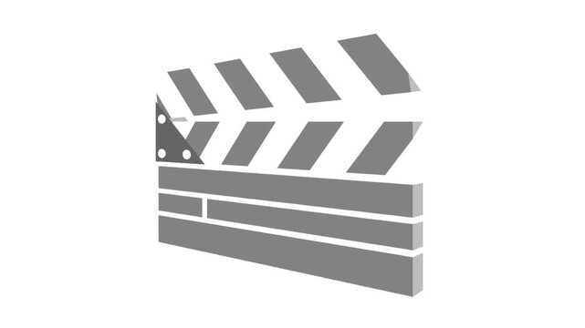 Movie clapper board icon animation. Movie clapper board motion. Icon animation. Icon motion.