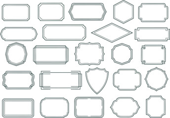 Collection of Decorative Frames with Outline Border on White Background