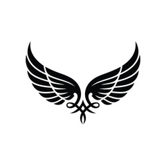 Decorative Black Wings Illustration Vector Design