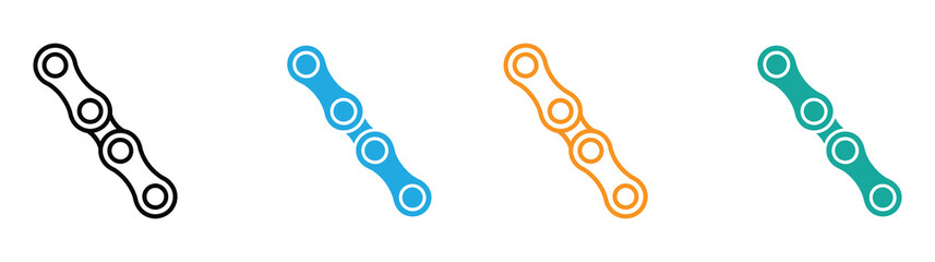 Bike chain. Motorcycle chain symbol. Chain machine sign. Vibrant bicycle chain graphic design elements for your project. Biker Chain Filled Icon Vector Illustration.