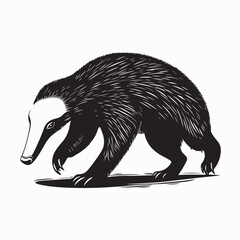 Giant Anteater Side Profile Image Vector Isolated on white background