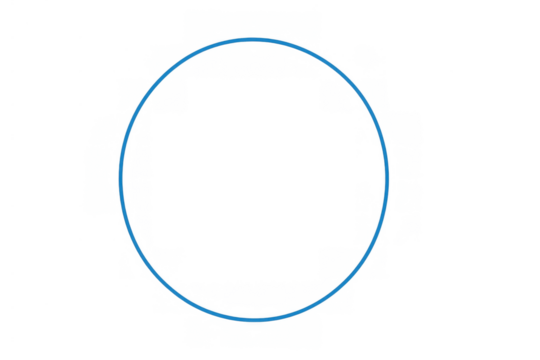 Blue circle outline on transparent background, a geometric shape for design, technology, and abstract concepts - Powered by Adobe