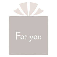 For you　プレゼントのフレームと文字
