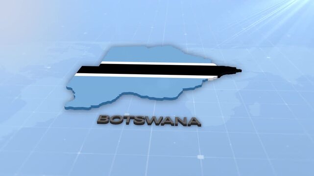 Botswana Geographic Map and Flag Animated Motion Graphic Background | Botswana Map Animation