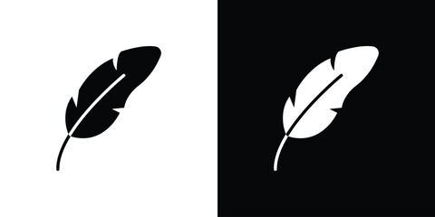 Feather icons pictogram. Vector isolated shape in modern doodle style.
