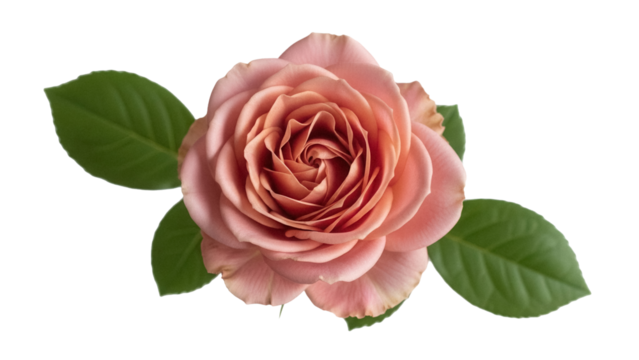 Elegant peach rose isolated PNG on transparent background, romantic flower blossom for wedding invitations and floral design