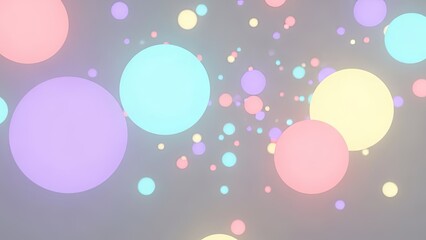 Pastel Colored Bubbles Floating in a Dreamy Abstract Background.