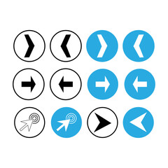Arrows, Arrows icons set, modern simple flat black vector pointer signs. Arrow icon set for forward click buttons, web design arrow navigation and apps elements
