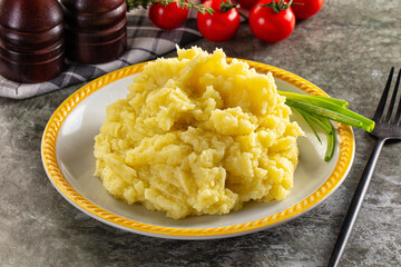 Mushed boiled potato homemade puree