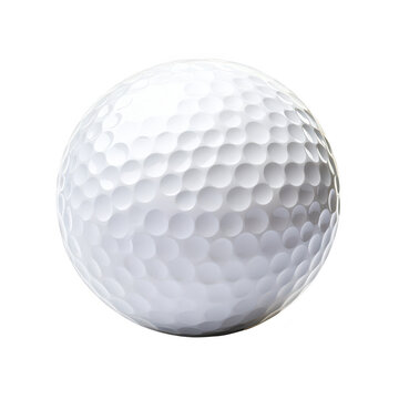 A close-up view of a pristine white golf ball its dimpled surface. resting on a smooth white background. ideal for sports-related content or promotional materials