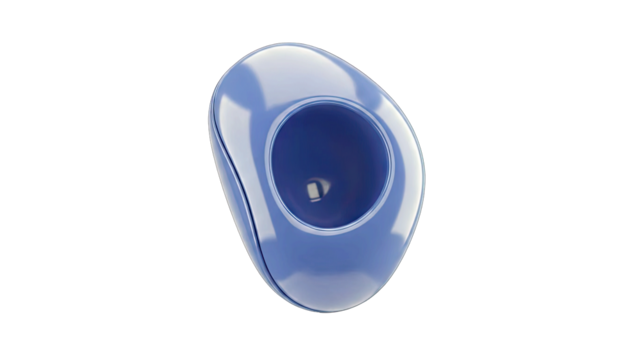 Blue Egg-Shaped Object Isolated on White Background