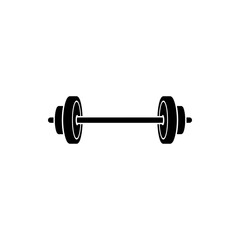 Barbell with weights for strength training and fitness.
