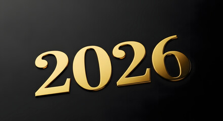 Golden 2026 numbers illuminated against a dark background symbolizing the upcoming year