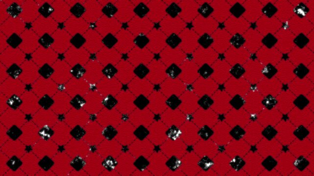 Distressed Red and Black Geometric Grid Seamless Video Loop