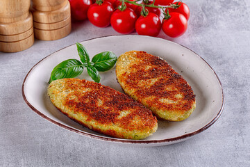 Fried potato golden hash brown