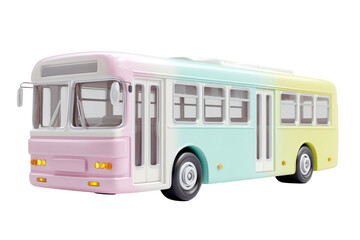 Pastel gradient old-style public transport bus with playful cartoon design