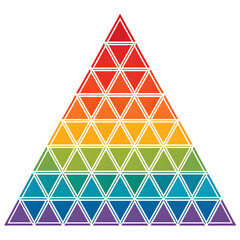 Abstract vibrant rainbow gradient triangle tessellation pattern