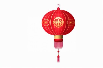 Obraz premium Chinese lantern tradition red white background.