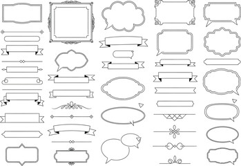 Obraz premium Set of Decorative Frames, Banners, and Dividers with Transparent Background