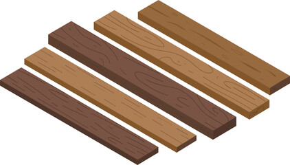 Wooden Planks Vector Illustration Isolated