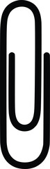 Black and White Vector Icon of Vertical Paperclip Representing Office Supplies and Document Organization
